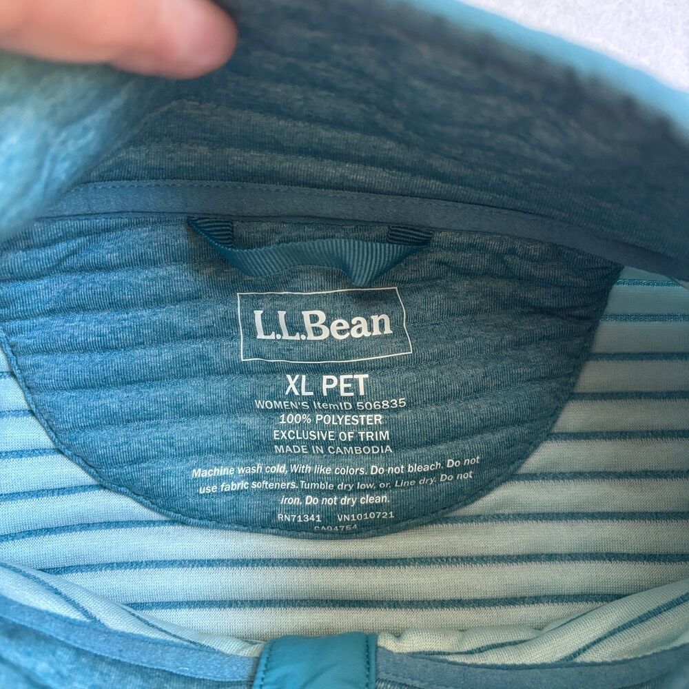 LL Bean Airlight Knit Pullover Sweatshirt Women XL Petite Blue Outdoor Camp Hike - Picture 3 of 7
